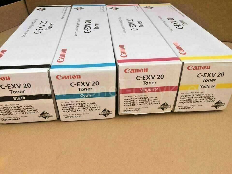 Canon C-EXV 20 Toner Set 0436B002 0437B002 0438B002 0439B002 CMYK NEU