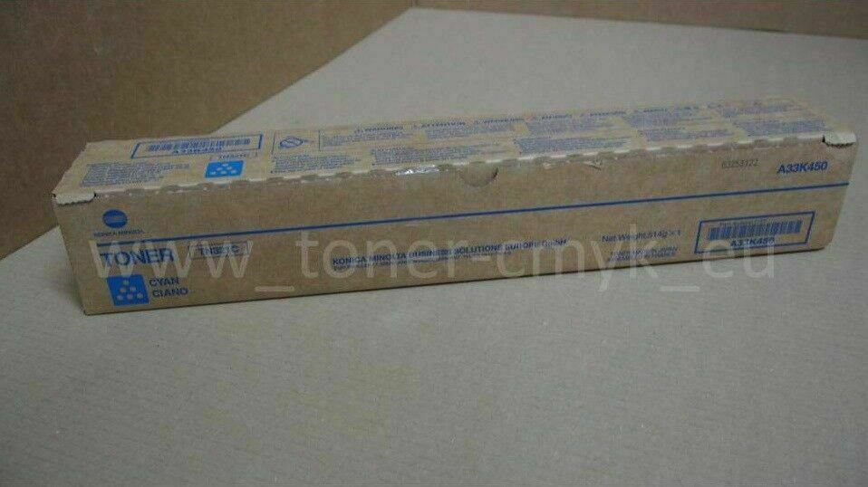 Toner d'origine Konica Minolta Cyan A33K450 Bizhub C 284/Bizhub C 224 e